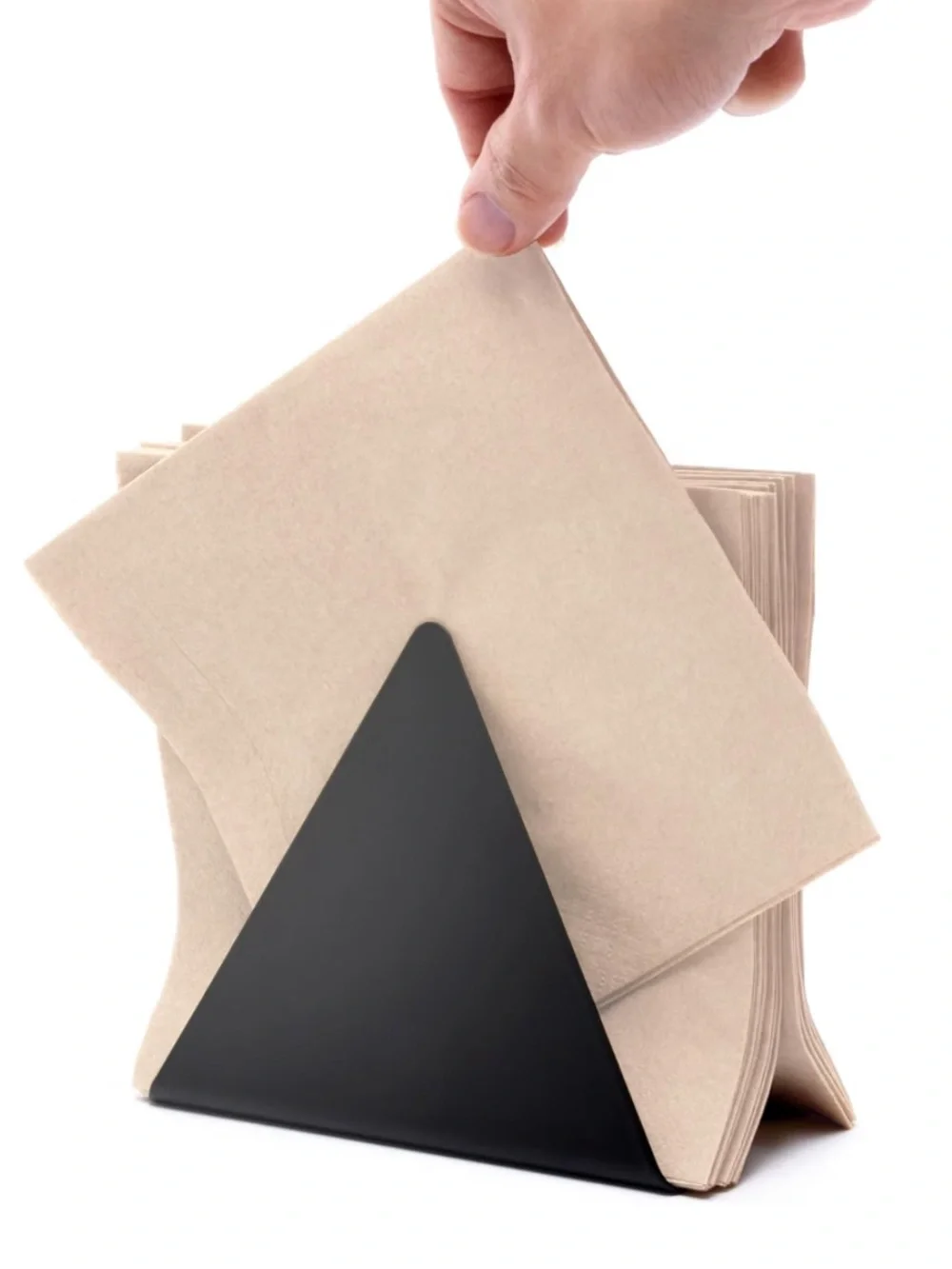 NIB XYMPO Black Adjustable Triangle Napkin Holder, holds 50